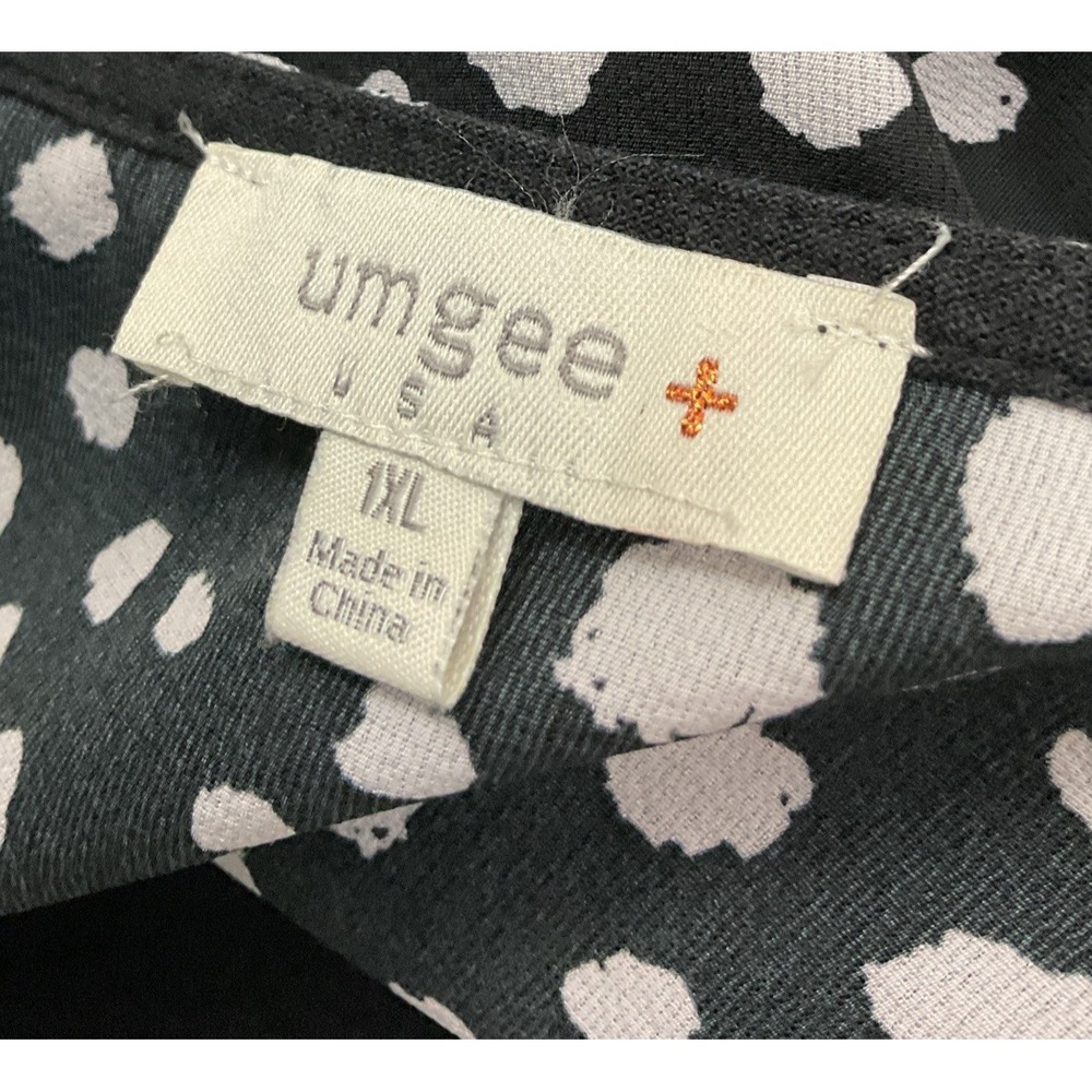 Umgee USA Black Spotted Dress Size XL RAW HEM - Picture 9 of 9